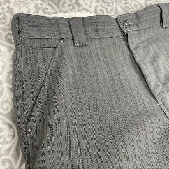 dickies work shorts regular fit gray stripe twill high waist workwear mens 38x10 - Picture 3 of 7